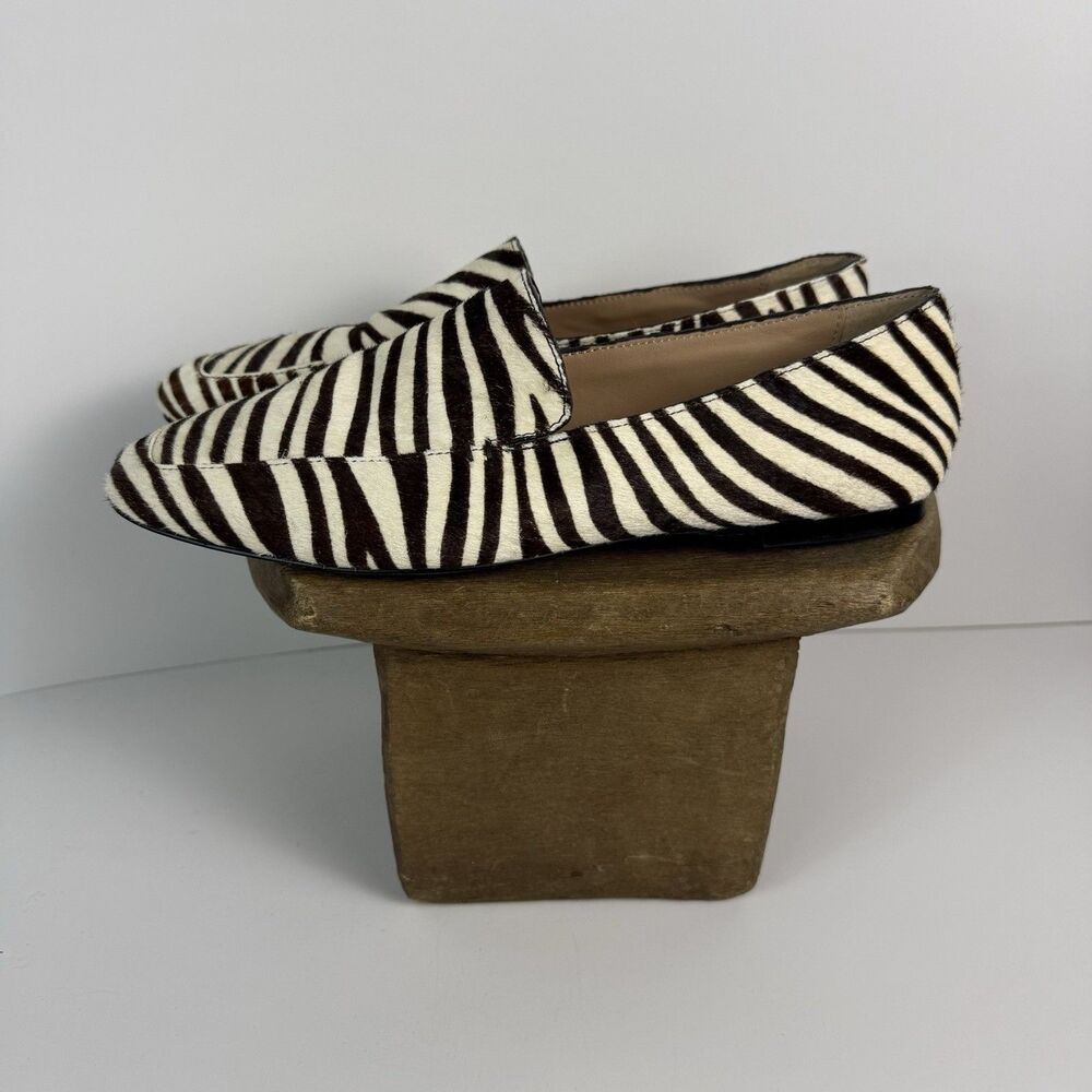 Banana Republic Women's size 9 M Demi Loafer, Zebra Print Haircalf Leather